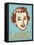 Ladies Turquoise-Retroplanet-Framed Stretched Canvas