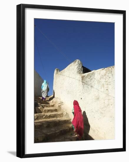 Ladies Walking in Steps, Old Town, Harar, Ethiopia-Jane Sweeney-Framed Photographic Print