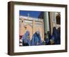 Ladies Wearing Blue Burqas Outside the Friday Mosque (Masjet-E Jam), Herat, Afghanistan-Jane Sweeney-Framed Photographic Print