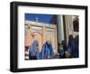 Ladies Wearing Blue Burqas Outside the Friday Mosque (Masjet-E Jam), Herat, Afghanistan-Jane Sweeney-Framed Photographic Print