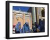 Ladies Wearing Blue Burqas Outside the Friday Mosque (Masjet-E Jam), Herat, Afghanistan-Jane Sweeney-Framed Photographic Print