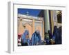 Ladies Wearing Blue Burqas Outside the Friday Mosque (Masjet-E Jam), Herat, Afghanistan-Jane Sweeney-Framed Photographic Print