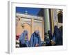 Ladies Wearing Blue Burqas Outside the Friday Mosque (Masjet-E Jam), Herat, Afghanistan-Jane Sweeney-Framed Photographic Print