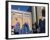 Ladies Wearing Blue Burqas Outside the Friday Mosque (Masjet-E Jam), Herat, Afghanistan-Jane Sweeney-Framed Photographic Print