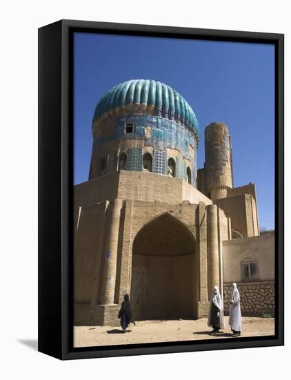 Ladies Wearing Burqas, Timurid Shrine of Khwaja Abu Nasr Parsa, Balkh Balkh Province, Afghanistan-Jane Sweeney-Framed Stretched Canvas