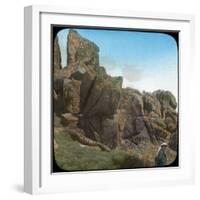 Ladies Wishing Chair, Logan Rock, Near Treen, Cornwall, Late 19th or Early 20th Century-null-Framed Giclee Print