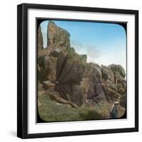 Ladies Wishing Chair, Logan Rock, Near Treen, Cornwall, Late 19th or Early 20th Century-null-Framed Premium Giclee Print