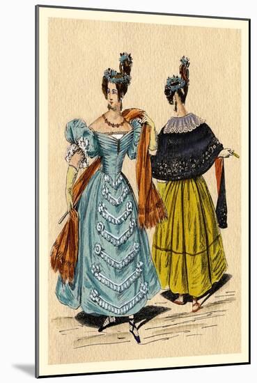 Ladies with Matching Hats-null-Mounted Art Print