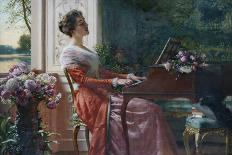 Lady with Flowers-Ladislaw von Czachorski-Stretched Canvas