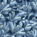 Seamless Blue Alstroemeria Flowers Background-Laduwka-Framed Art Print