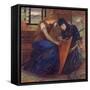 Lady Affixing Pennant to a Knight's Spear-Elizabeth Eleanor Siddal-Framed Stretched Canvas