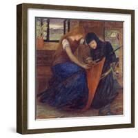 Lady Affixing Pennant to a Knight's Spear-Elizabeth Eleanor Siddal-Framed Giclee Print