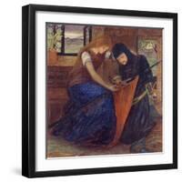 Lady Affixing Pennant to a Knight's Spear-Elizabeth Eleanor Siddal-Framed Giclee Print