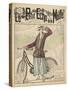 Lady and Bicycle-null-Stretched Canvas