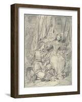 Lady and Cavalier, N.D.-Eugene Deveria-Framed Giclee Print