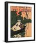 Lady and Dog in Boat-A Desnou-Framed Art Print