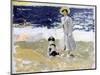 Lady and Dog on the Beach, 1906-Joaquín Sorolla y Bastida-Mounted Premium Giclee Print