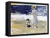Lady and Dog on the Beach, 1906-Joaquín Sorolla y Bastida-Framed Stretched Canvas