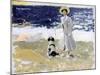 Lady and Dog on the Beach, 1906-Joaquín Sorolla y Bastida-Mounted Giclee Print