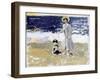 Lady and Dog on the Beach, 1906-Joaquín Sorolla y Bastida-Framed Giclee Print