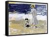 Lady and Dog on the Beach, 1906-Joaquín Sorolla y Bastida-Framed Stretched Canvas