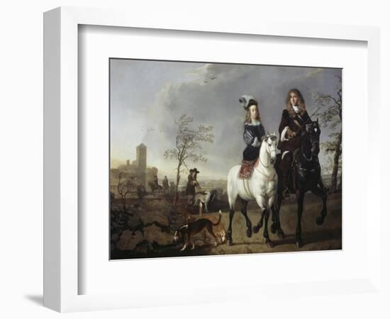 Lady and Gentleman on Horseback-Aelbert Cuyp-Framed Giclee Print