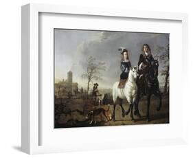 Lady and Gentleman on Horseback-Aelbert Cuyp-Framed Giclee Print