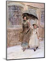 Lady and Her Maid, Street-Hugh Thomson-Mounted Art Print