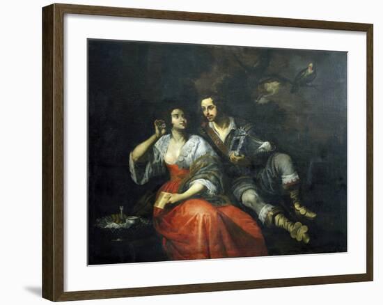 Lady and Knight-Domenico Fiasella-Framed Giclee Print