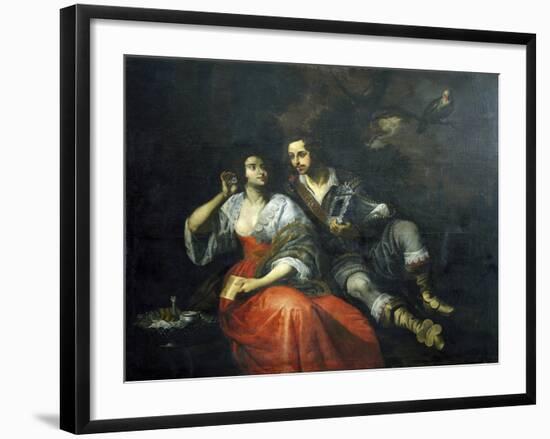 Lady and Knight-Domenico Fiasella-Framed Giclee Print