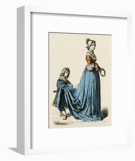 Lady and Page Circa 1515-null-Framed Art Print