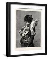 Lady and Pigeons, Fashion, 1882-null-Framed Giclee Print