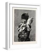 Lady and Pigeons, Fashion, 1882-null-Framed Giclee Print