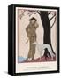 Lady and Saluki 1922-Georges Barbier-Framed Stretched Canvas