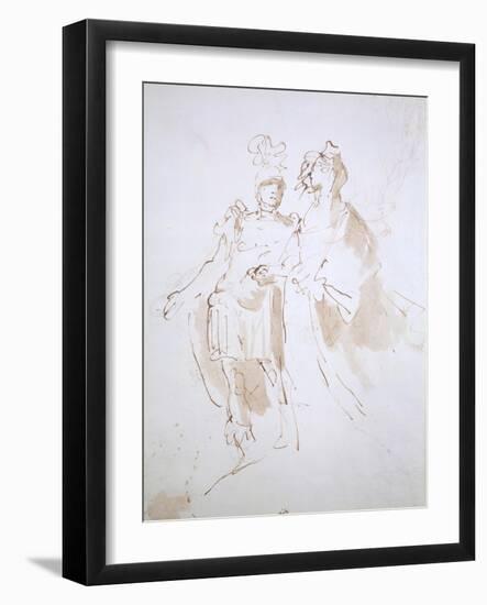 Lady and Warrior-Giambattista Tiepolo-Framed Giclee Print