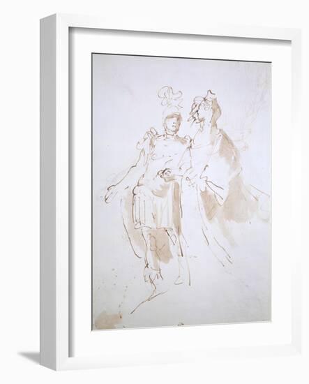 Lady and Warrior-Giambattista Tiepolo-Framed Giclee Print