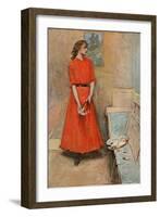 Lady Artist in Studio-Lucius Wolcott Hitchcock-Framed Art Print