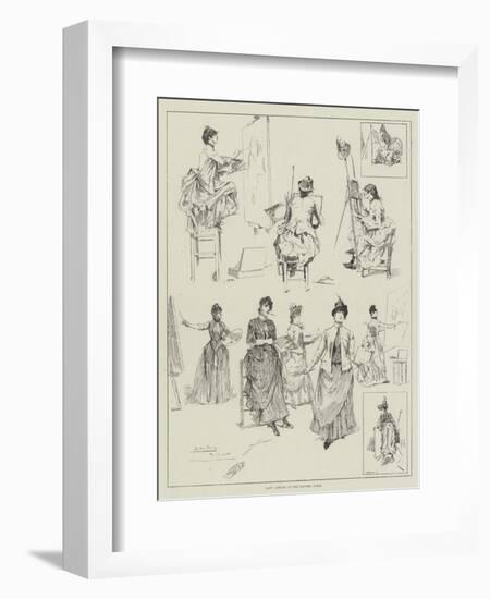 Lady Artists at the Louvre, Paris-David Hardy-Framed Giclee Print