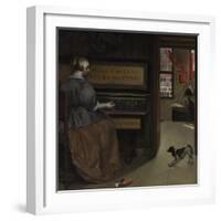 Lady at a Virginal, Ca 1665-Gabriel Metsu-Framed Giclee Print