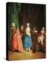 Lady at Dressmaker's-Pietro Longhi-Stretched Canvas