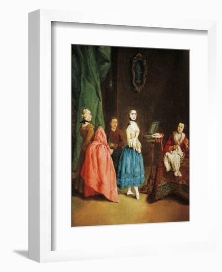 Lady at Dressmaker's-Pietro Longhi-Framed Giclee Print