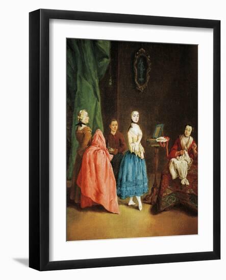 Lady at Dressmaker's-Pietro Longhi-Framed Giclee Print