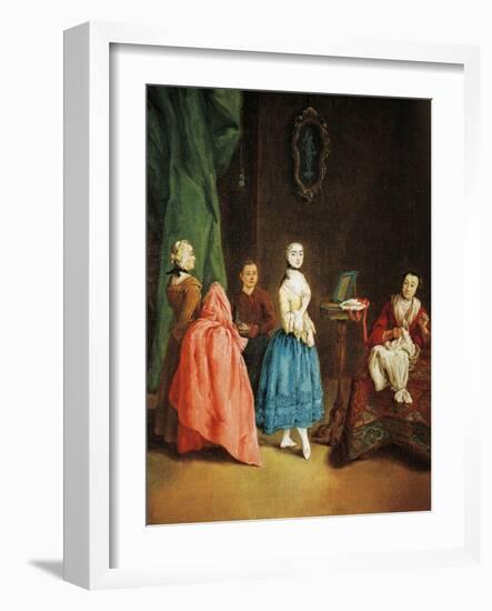 Lady at Dressmaker's-Pietro Longhi-Framed Giclee Print