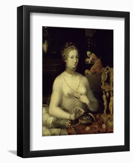 Lady at Her Dressing Table-Masters of the Fontainebleau-Framed Giclee Print