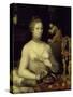 Lady at Her Dressing Table-Masters of the Fontainebleau-Stretched Canvas