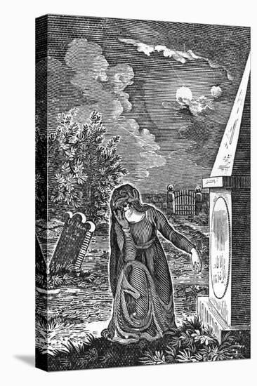 Lady at Tomb-Thomas Bewick-Stretched Canvas