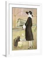 Lady at Train Station-Graham Reynold-Framed Art Print