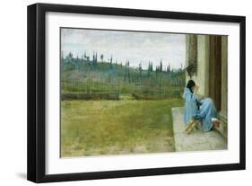 Lady at Work-Silvestro Lega-Framed Giclee Print