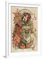 Lady Autumn and the Green Man-Linda Ravenscroft-Framed Giclee Print