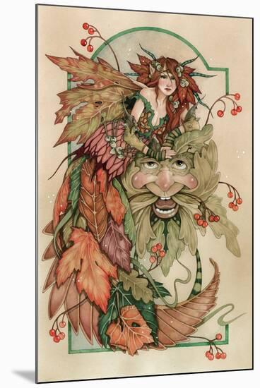 Lady Autumn and the Green Man-Linda Ravenscroft-Mounted Giclee Print